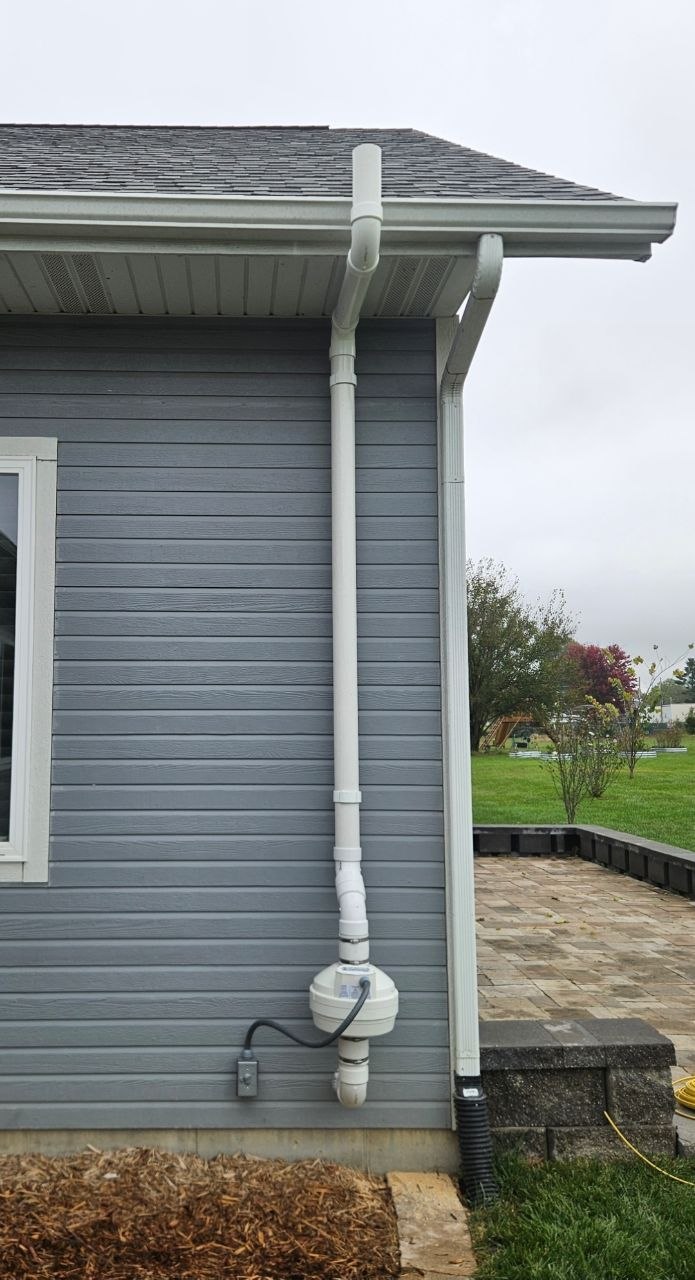 Radon pipe installation