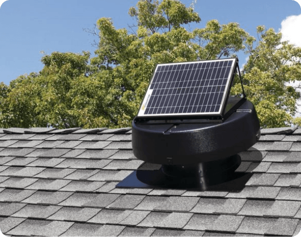 Solar attic fan properly installed