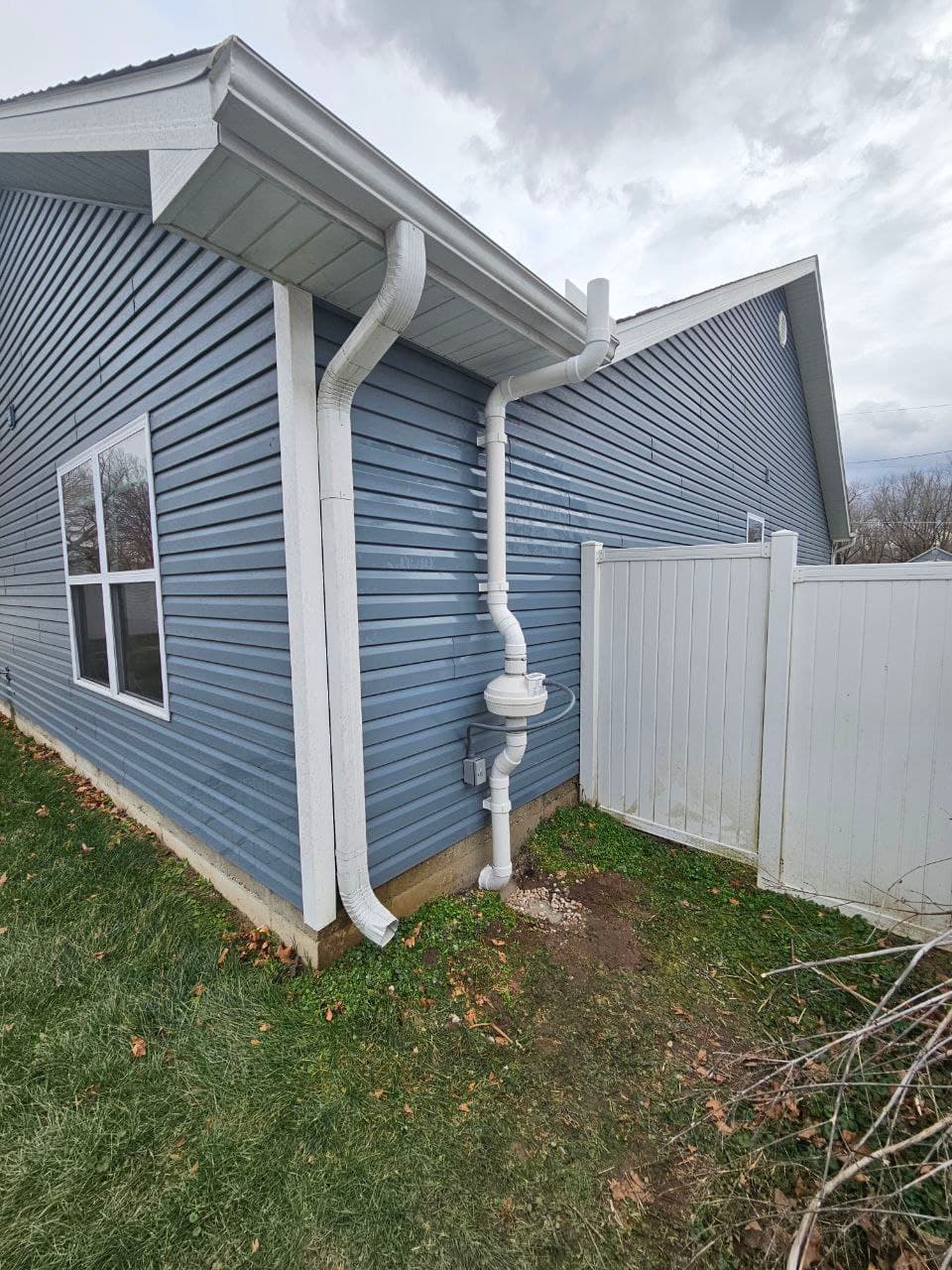 Radon mitigation system installed in home